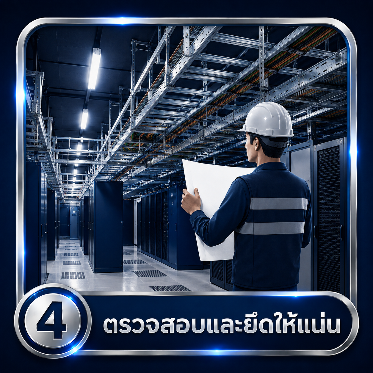 ตรวจสอบและยึดรางเดินสายไฟให้แน่น