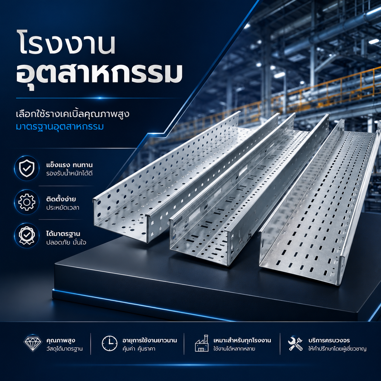 ระบบรางเดินสายไฟสำหรับโรงงานอุตสาหกรรม